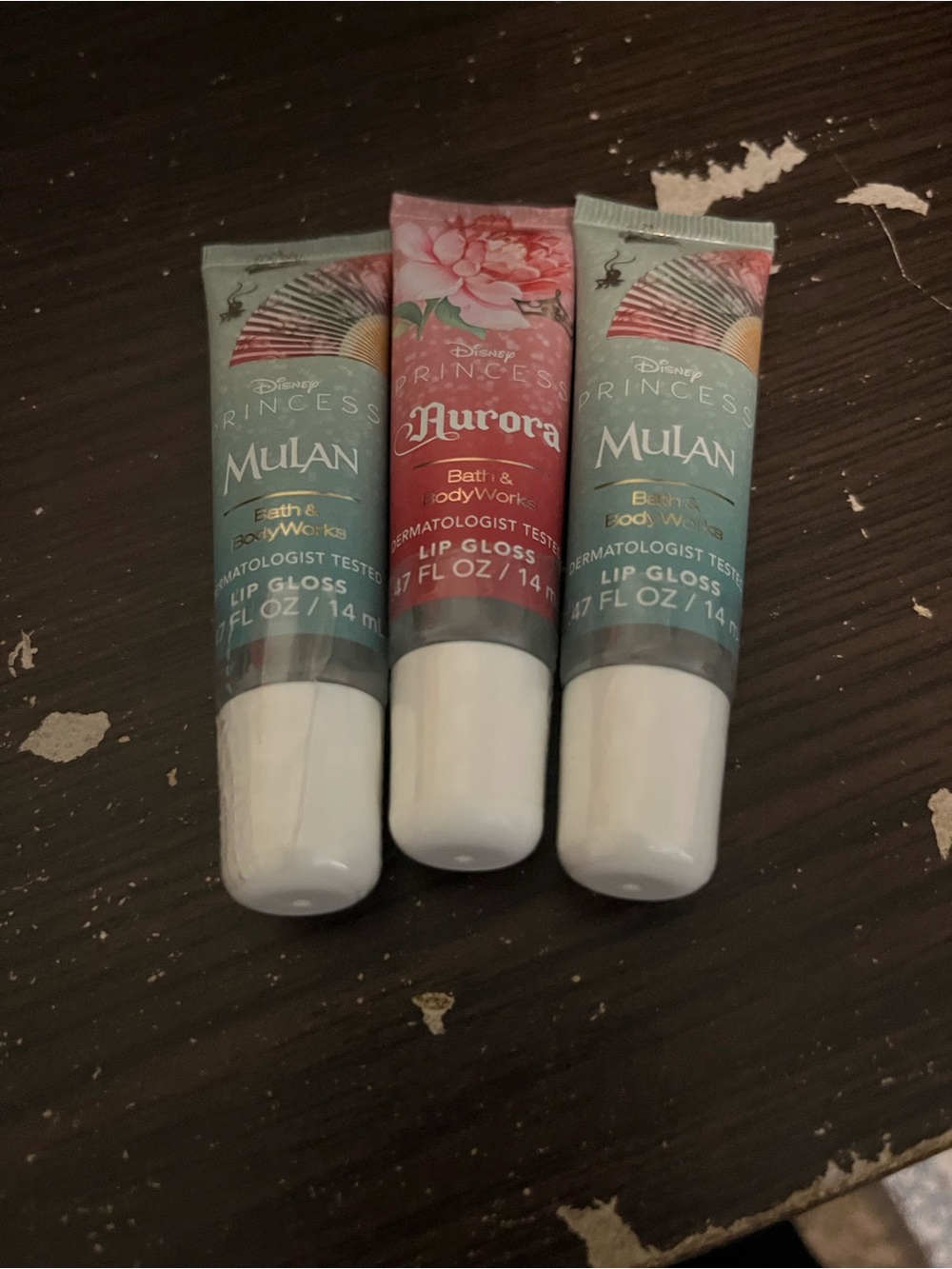 Bath & Body Works Disney Princess Lip Gloss Trio - Pink & Teal